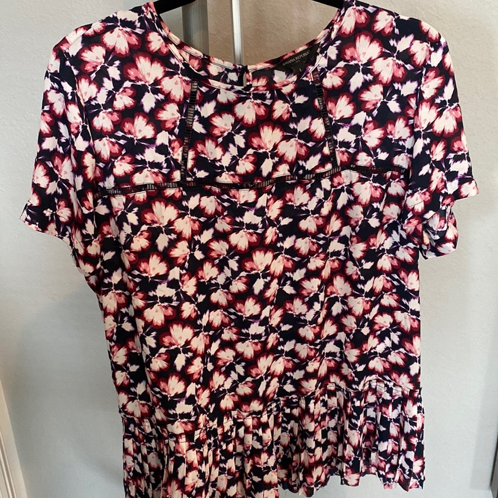 Banana Republic blouses … one navy floral & one off white
